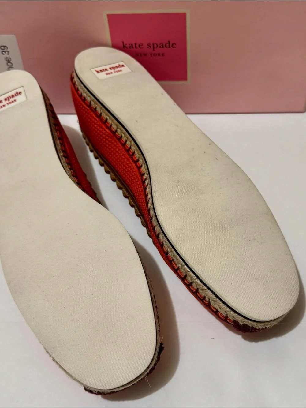 Kate Spade Women's Orange Knit Espadrille Flats 11